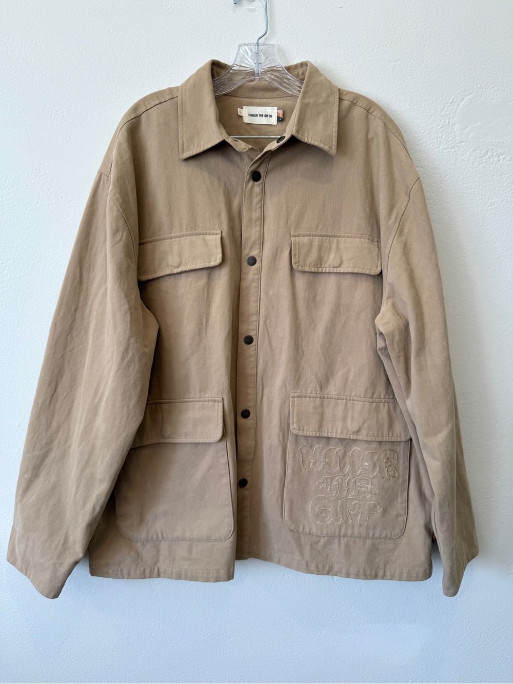 Honor The Gift Size L Tan Amp'd Chore Embroidered Jacket